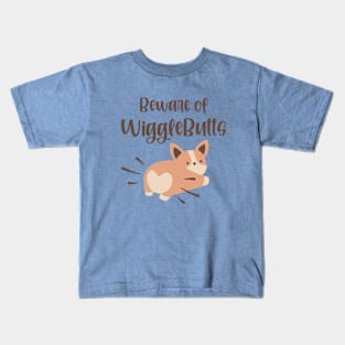 Beware of WiggleButts Cute Corgi Kids T-Shirt